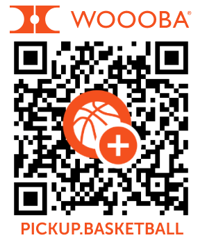 WOOOBA Pickup Basketball QR code. Scan to download the WOOOBA app